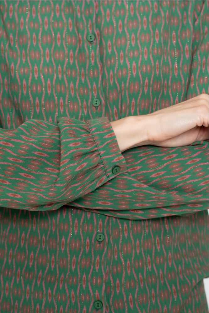 BLOUSE MET GLITTERDETAILS 53613 20 GREEN/PINK